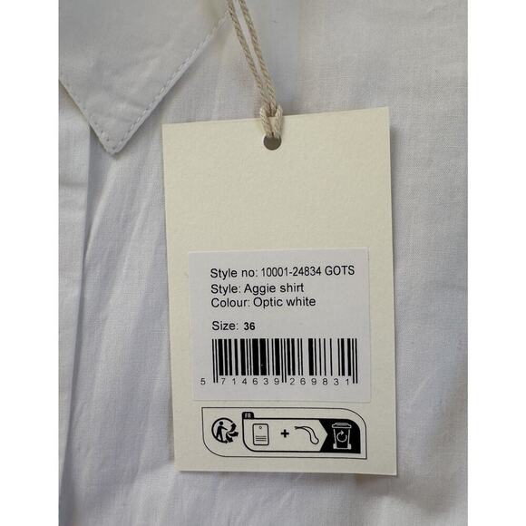 NWT Skall Studio Button Up Shirt Size 36 Women’s White Short Sleeve - Picture 4 of 8